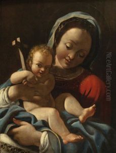 Vierge Marie Et L'enfant Jesus Portant Une Croix Dans Ses Bras by Bartolomeo Schedoni