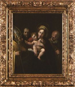 Sainte Famille Avec Deux Saints by Bartolomeo Schedoni