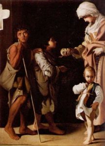 Caritas. Tiggere Modtager Almisse by Bartolomeo Schedoni