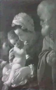 La Sacra Famiglia Con Un Angelo by Bartolomeo Schedoni