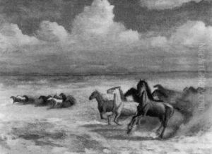 Pferde In Der Steppe by Kurt Scheele