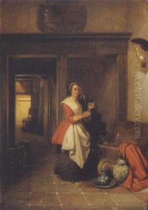 Jeune Femme Tenant Un Verre Dans Un Interieur Jeune Femme Tenant Un Verre Dans Un Interieur