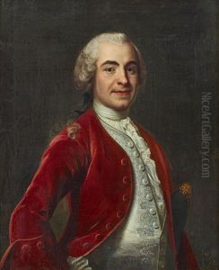 Portratt Forestallande Kammarherre Carl Gustaf Vattrang