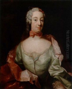 Portratt Av Dam I Blekgron Klanning by Johann Henrik Scheffel