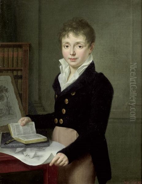 Bildnis Von Louis De Latte Am Schreibtisch Mit Buchern Und Graphik - view 1