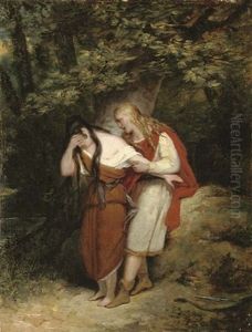 Two Figures In Woodland by Ary Scheffer