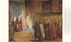 Saint Louis Confie La Regence A Blanche De Castille by Ary Scheffer