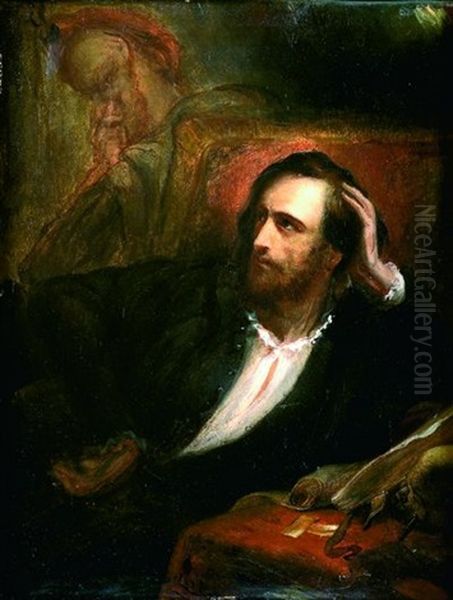 Faust Dans Son Cabinet, D'apres Le Faust De Goethe - view 1