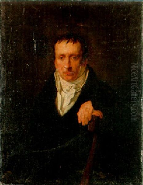 Portrait Of Docter Jean Burdin, Seated Half Length, In A Black Coat And Collar - view 1