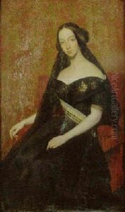 Portrait De La Duchesse De Joinville, Nee Bragance by Ary Scheffer