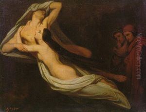 Le Dante Et Virgile Rencontrant L'ombre De Francisca Di Rimini Et Paulo Aux Enfers by Ary Scheffer