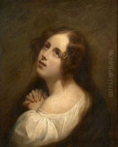 Jeune Femme De Trois-quarts Implorant by Henri Scheffer
