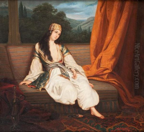 Ottomane Revant Sur Un Sofa - view 1