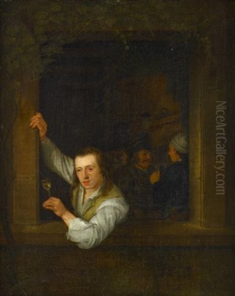 Gentleman With A Drink At A Casement - view 1
