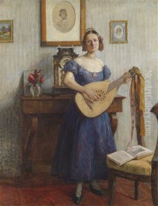 Musizierende Junge Dame