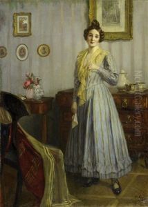 Portrat Einer Jungen Dame In Interieur
