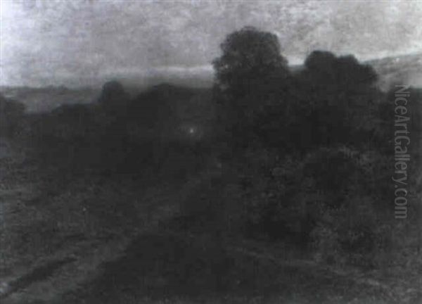 Landschaft Mit Bauerngehoft Bei Nacht - view 1