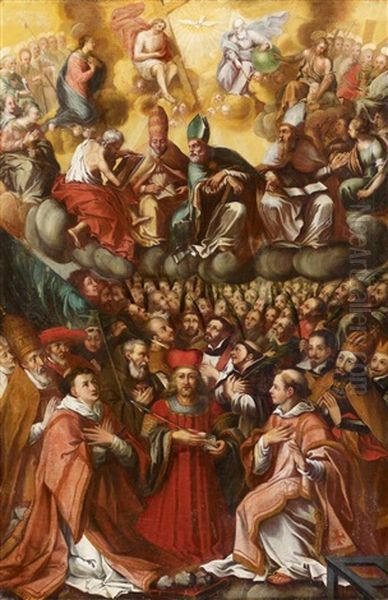 Allerheiligenaltar Mit Der Dreifaltigkeit Und Zahlreichen Heiligen - view 1