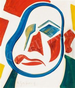Abstract Self-portrait (self-portrait With Four Colors) by Hugo Scheiber