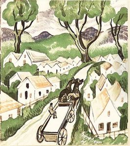 Dorfstrasse Mit Pferdekutsche by Hugo Scheiber