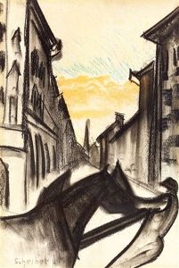 Dawn Lights Above The City by Hugo Scheiber