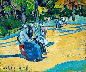 In The Park (varosliget), Early 1920s by Hugo Scheiber