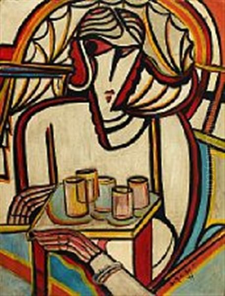 Portrait Of Woman At A Table - view 1