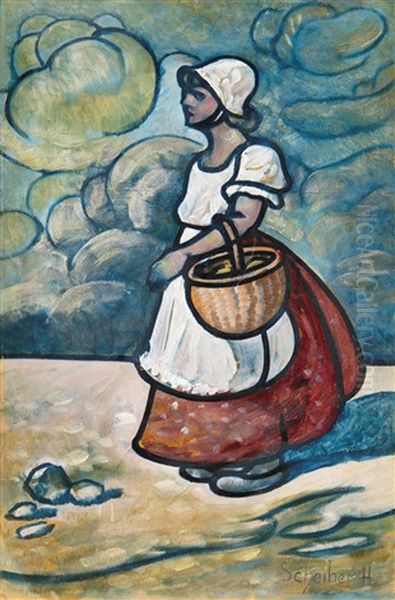 Girl With A Basket - view 1