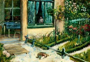 Flower Garden With Verandah by Hugo Scheiber