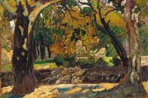 Ligeti Reszlet (detail Of The City Park) by Hugo Scheiber
