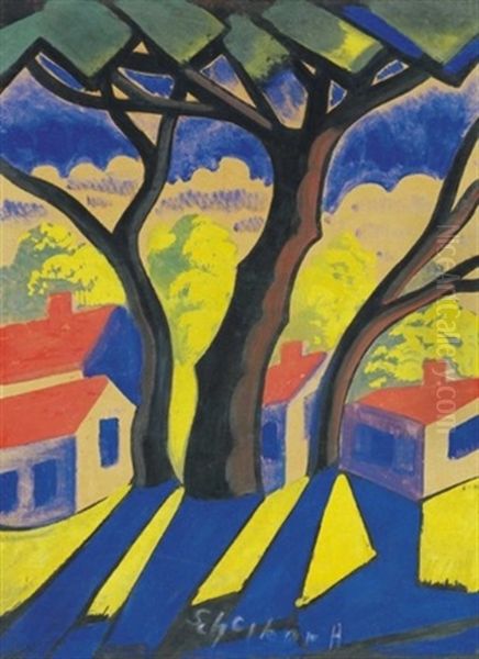 Tajkep Kek Arnyekokkkal (landscape With Blue Shadows) - view 1