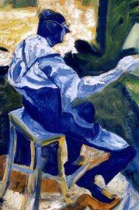 A Festo Munka Kozben (the Painter Working) by Hugo Scheiber