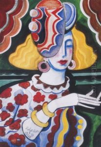 Kalapos No (woman In A Hat) by Hugo Scheiber