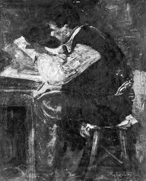 Portrait Of A Man At His Desk - view 1
