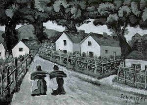 Two Women On A Village Path