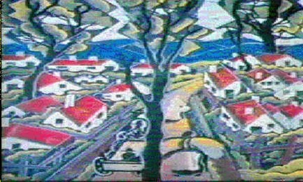 Paesaggio Con Alberi E Case Dai Tetti Rossi - view 1