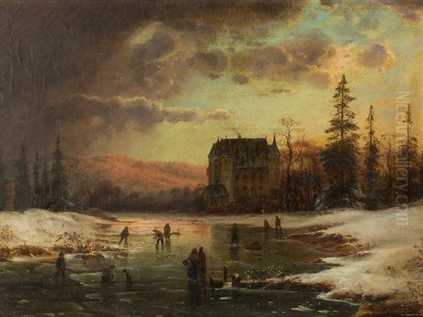 Chateau In Winter Landscape - view 1