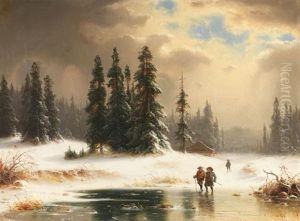 Winterlandschaft by Carl Ludwig Scheins