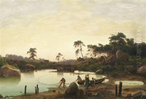 Herbstabend Am See by Carl Ludwig Scheins