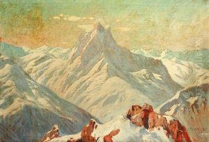Mountain Scenery by Leopold Scheiring
