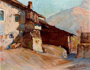 Partie Aus Grims, Oberinntal by Leopold Scheiring