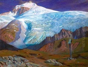 Gletscherlandschaft by Leopold Scheiring