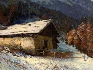 Spatherbst Auf Der Alm by Leopold Scheiring