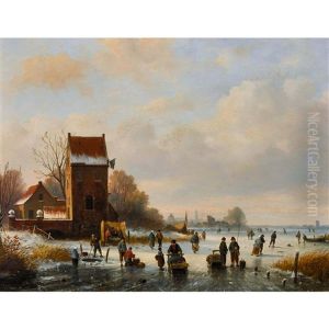 Das Eisvergnugen by Andreas Schelfhout