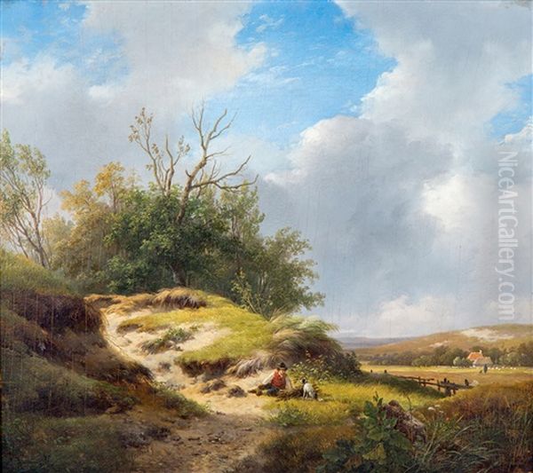 Landscape Behind The Dunes, With A Faggot Gatherer And His Dog - view 1