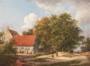 Summer Farmyard by Andreas Schelfhout
