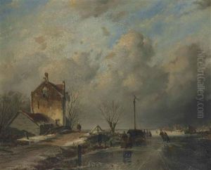 Winter Landscape With A Frozen River Winter Landscape With A Frozen River