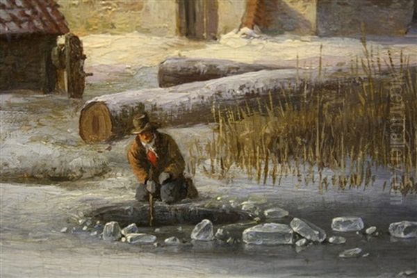 Ijsvissers Op Zonnige Winterdag Niet Get - view 1