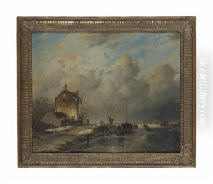 Winter Landscape With A Frozen River