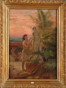Jeune Ephebe Et La Statue Antique by Auguste Bourotte